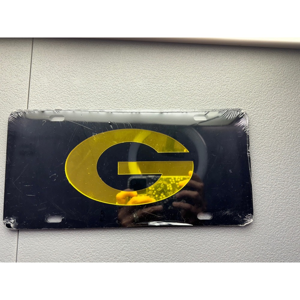 Grambling State Tigers License Plate Black Mirror Yellow G Logo Craftique NEW